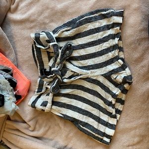 striped high-waist shorts